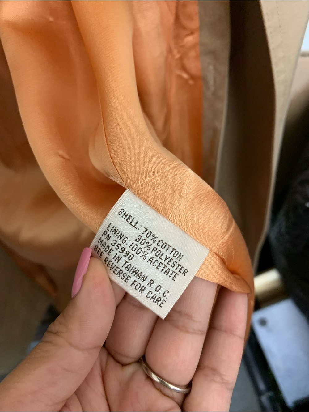 Evan Picone Beige Double-Breasted Trench Coat - Picture 7 of 8